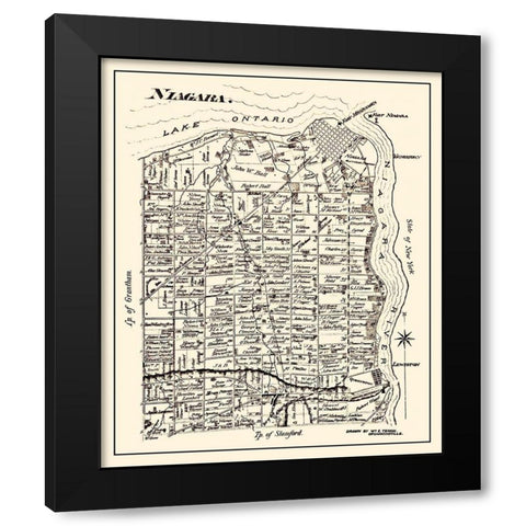 Niagara on Lake Ontario Landowner Canada Black Modern Wood Framed Art Print with Double Matting by Tench