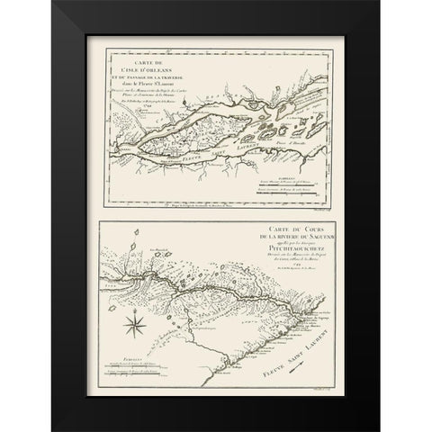 St Lawrence River Isle of Orleans Canada and US Black Modern Wood Framed Art Print by Bellin