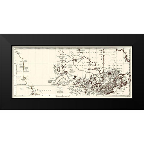 North Part Louisiana United States Canada Black Modern Wood Framed Art Print by Jeffreys