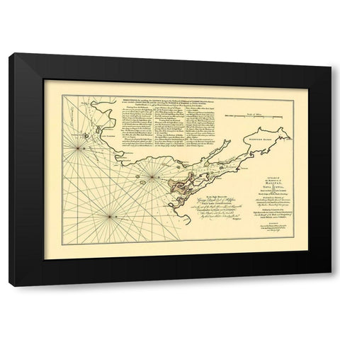 Halifax Harbor Nova Scotia Canada - Jeffreys 1759 Black Modern Wood Framed Art Print by Jeffreys