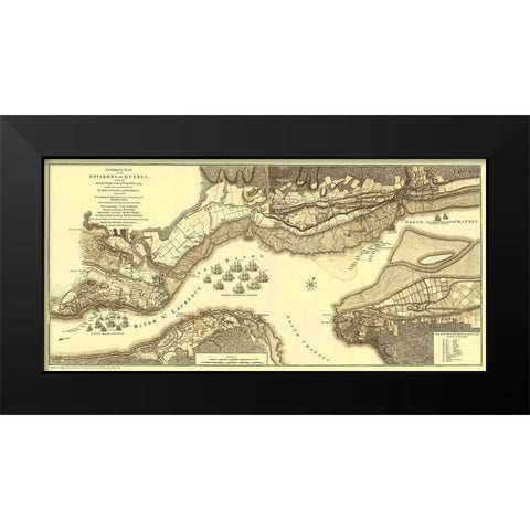 Quebec Canada During the Battle of Quebec Black Modern Wood Framed Art Print by JEFFREYS