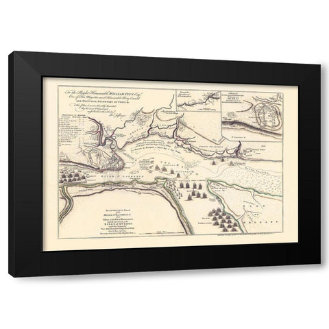 The Siege of Quebec - Jeffreys 1759 Black Modern Wood Framed Art Print by JEFFREYS