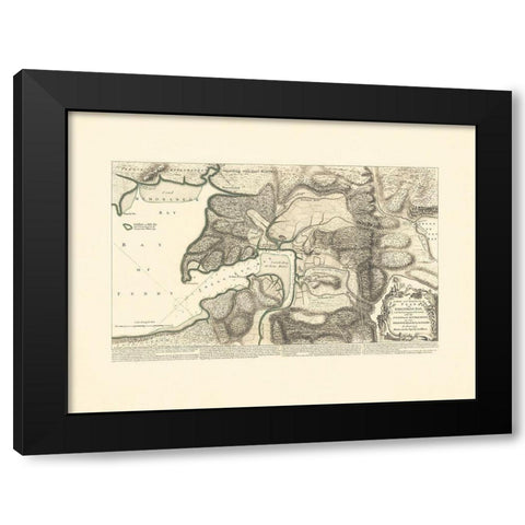 Shegnekto Bay French Forts and Settlements Black Modern Wood Framed Art Print with Double Matting by JEFFREYS