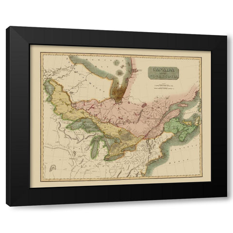 Nova Scotia Canada - Thomson 1817 Black Modern Wood Framed Art Print with Double Matting by Thomson