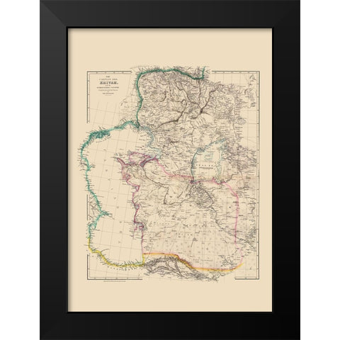 Caspian Sea Region Asia - Arrowsmith 1844 Black Modern Wood Framed Art Print by Arrowsmith