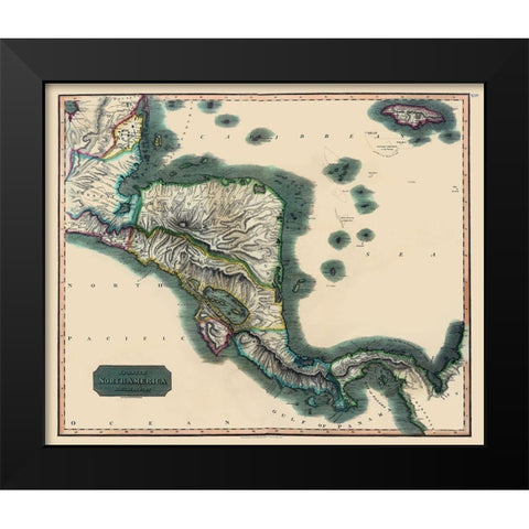 Honduras Guatemala Nicaragua - Baldwin 1816 Black Modern Wood Framed Art Print by Baldwin