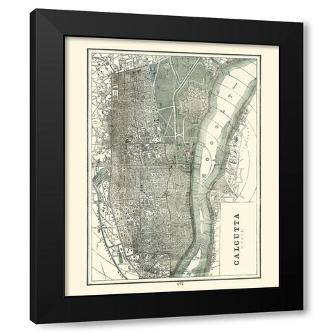 Asia Calcutta India - Rathbun 1893 Black Modern Wood Framed Art Print with Double Matting by Rathbun