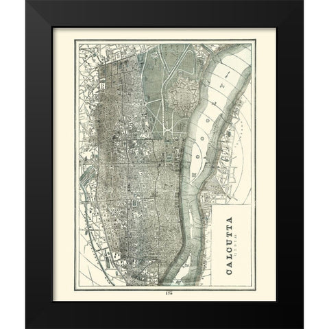 Asia Calcutta India - Rathbun 1893 Black Modern Wood Framed Art Print by Rathbun