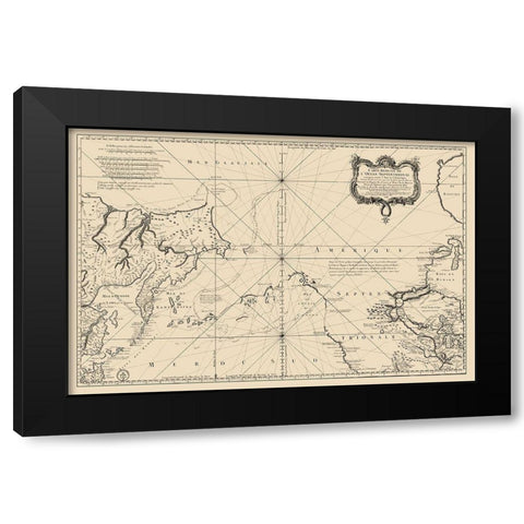 Canada Northern United States Black Modern Wood Framed Art Print with Double Matting by Societe Royale De Loudres