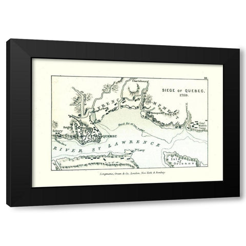 Siege of Quebec in 1759 Canada - Gardiner 1902 Black Modern Wood Framed Art Print with Double Matting by Gardiner