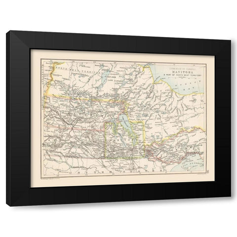 Manitoba Canada - Bartholomew 1892 Black Modern Wood Framed Art Print with Double Matting by Bartholomew