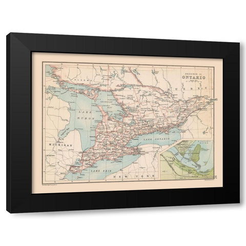 Ontario Canada - Bartholomew 1892 Black Modern Wood Framed Art Print with Double Matting by Bartholomew
