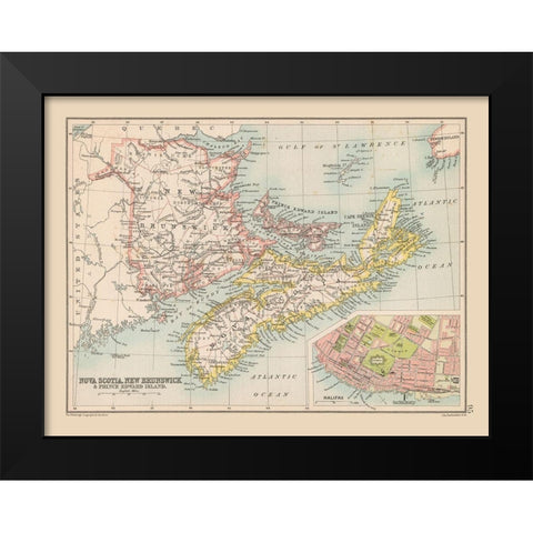 Nova Scotia New Brunswick Canada - Bartholomew Black Modern Wood Framed Art Print by Bartholomew