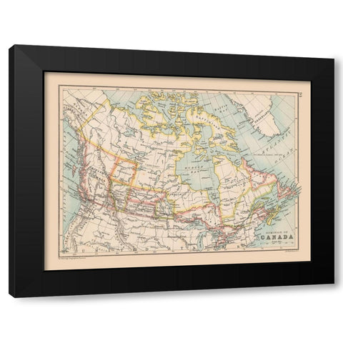 Canada - Bartholomew 1892 Black Modern Wood Framed Art Print by Bartholomew