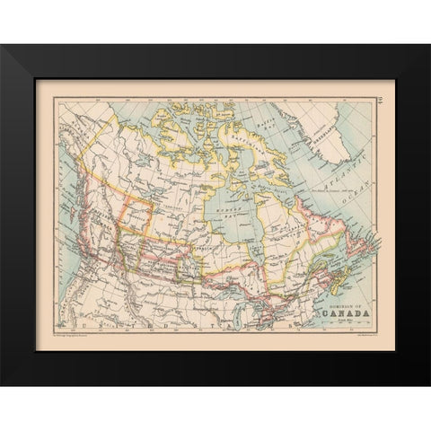 Canada - Bartholomew 1892 Black Modern Wood Framed Art Print by Bartholomew