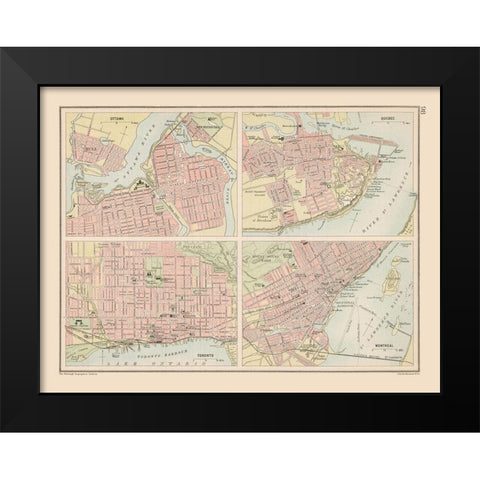 Canadian Cities - Bartholomew 1892 Black Modern Wood Framed Art Print by Bartholomew