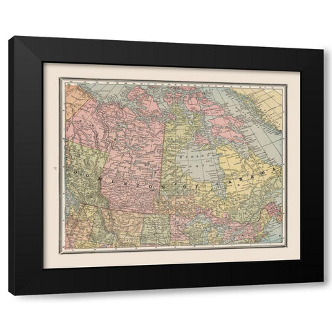 Dominion of Canada - Cram 1888 Black Modern Wood Framed Art Print with Double Matting by Cram