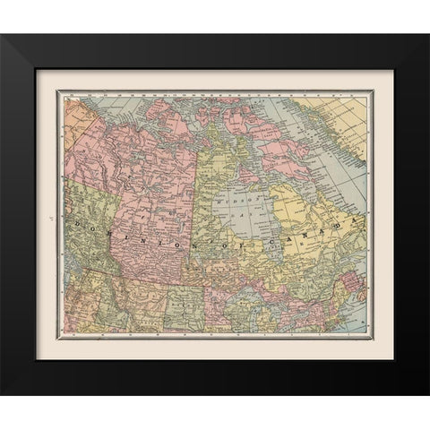 Dominion of Canada - Cram 1888 Black Modern Wood Framed Art Print by Cram