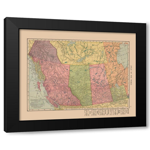 Western Canada - Hammond 1910 Black Modern Wood Framed Art Print with Double Matting by Hammond