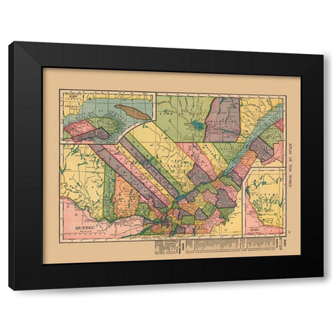 Quebec Canada - Hammond 1910 Black Modern Wood Framed Art Print with Double Matting by Hammond