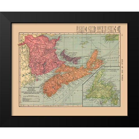 Maritime Provinces Canada - Hammond 1910 Black Modern Wood Framed Art Print by Hammond