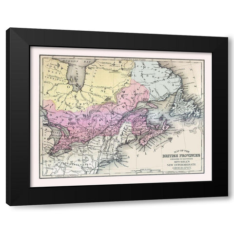 British Provinces Canada - Mitchell 1877 Black Modern Wood Framed Art Print by Mitchell