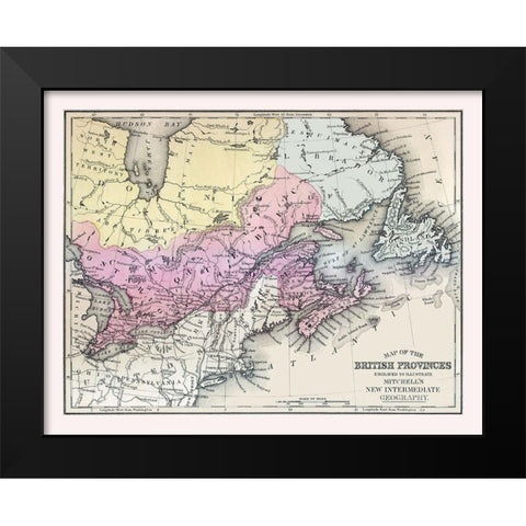 British Provinces Canada - Mitchell 1877 Black Modern Wood Framed Art Print by Mitchell