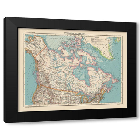 Canada - Schrader 1908 Black Modern Wood Framed Art Print by Schrader