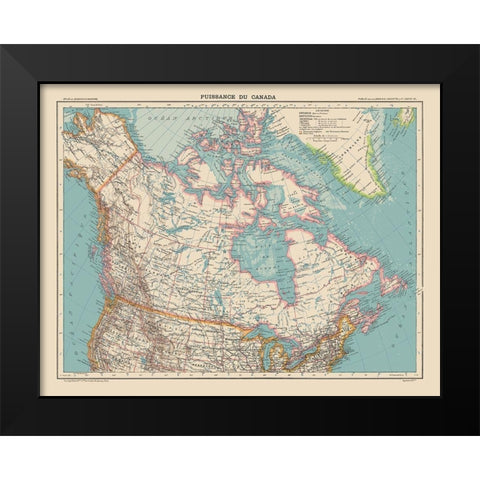 Canada - Schrader 1908 Black Modern Wood Framed Art Print by Schrader