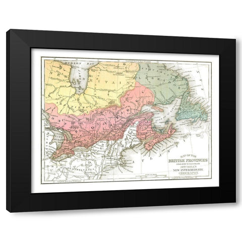 British Provinces Canada - Mitchell 1869 Black Modern Wood Framed Art Print with Double Matting by Mitchell