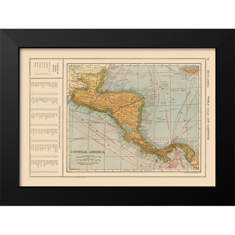 Guatemala Honduras Nicaragua Costa Rica Panama Black Modern Wood Framed Art Print by Reynold