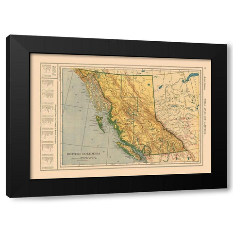 British Columbia Canada - Reynold 1921 Black Modern Wood Framed Art Print by Reynold