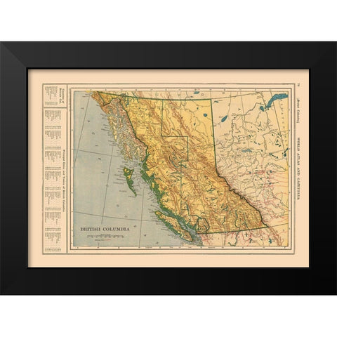 British Columbia Canada - Reynold 1921 Black Modern Wood Framed Art Print by Reynold