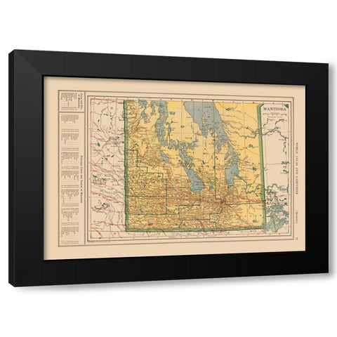 Manitoba Canada - Reynold 1921 Black Modern Wood Framed Art Print with Double Matting by Reynold