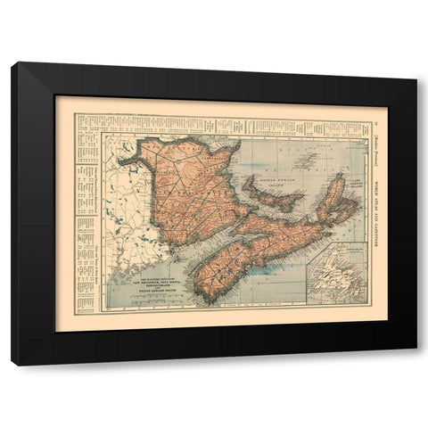 Maritime Provinces Canada - Reynold 1921 Black Modern Wood Framed Art Print by Reynold