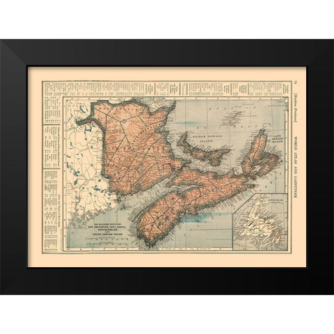 Maritime Provinces Canada - Reynold 1921 Black Modern Wood Framed Art Print by Reynold