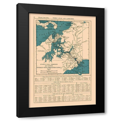 Central America Panama Canal - Reynold 1921 Black Modern Wood Framed Art Print with Double Matting by Reynold
