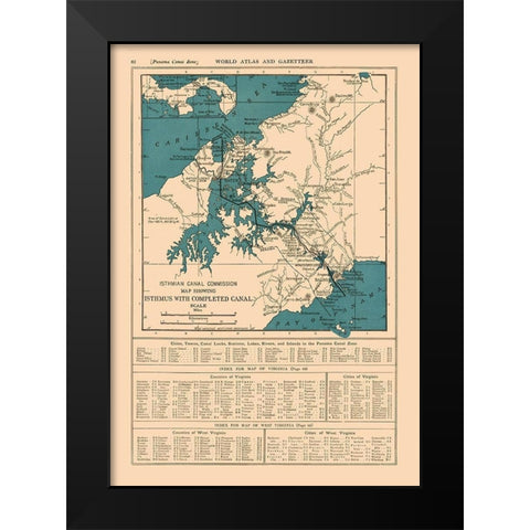 Central America Panama Canal - Reynold 1921 Black Modern Wood Framed Art Print by Reynold