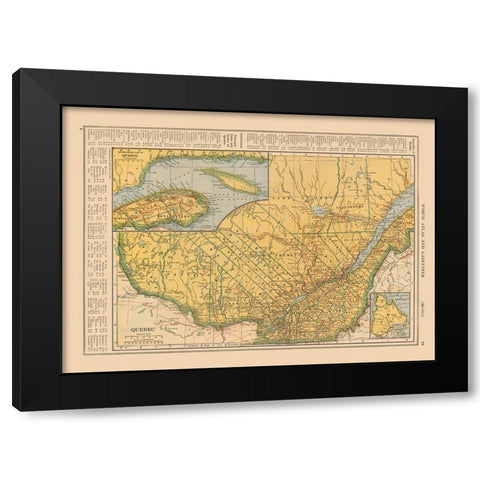 Quebec Canada - Reynold 1921 Black Modern Wood Framed Art Print by Reynold