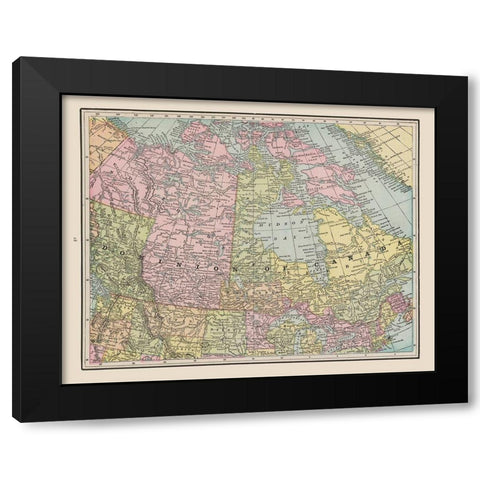 Canada - Cram 1892 Black Modern Wood Framed Art Print with Double Matting by Cram