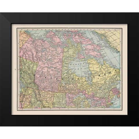 Canada - Cram 1892 Black Modern Wood Framed Art Print by Cram