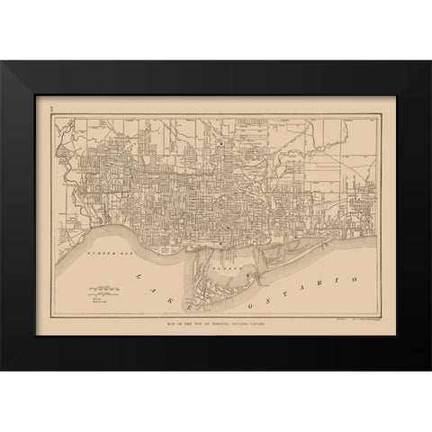 Toronto Canada - Reynold 1921 Black Modern Wood Framed Art Print by Reynold