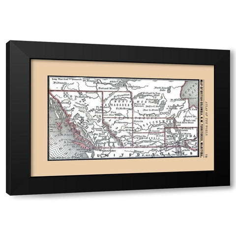 West Central Canada - Alden 1886 Black Modern Wood Framed Art Print with Double Matting by Alden