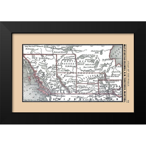 West Central Canada - Alden 1886 Black Modern Wood Framed Art Print by Alden