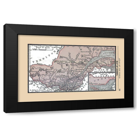 Quebec Canada - Alden 1886 Black Modern Wood Framed Art Print by Alden