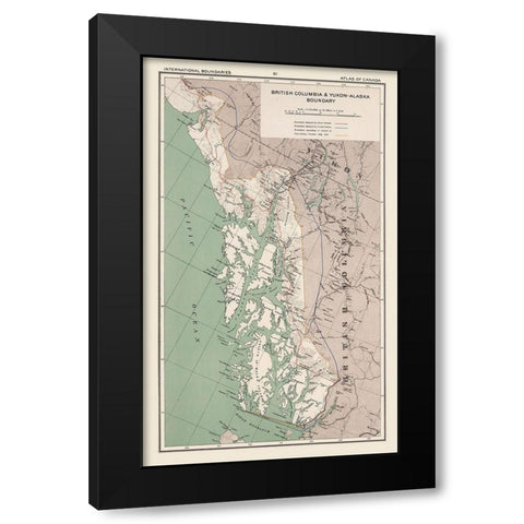 Yukon Canada British Columbia - White 1915 Black Modern Wood Framed Art Print by White