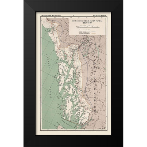 Yukon Canada British Columbia - White 1915 Black Modern Wood Framed Art Print by White