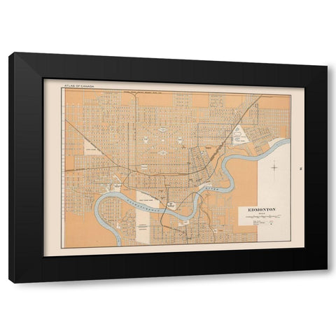 Edmonton Canada - Chalifour 1915 Black Modern Wood Framed Art Print with Double Matting by Chalifour