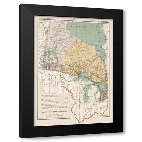 Ontario Manitoba Boundaries Canada - Chalifour Black Modern Wood Framed Art Print by Chalifour
