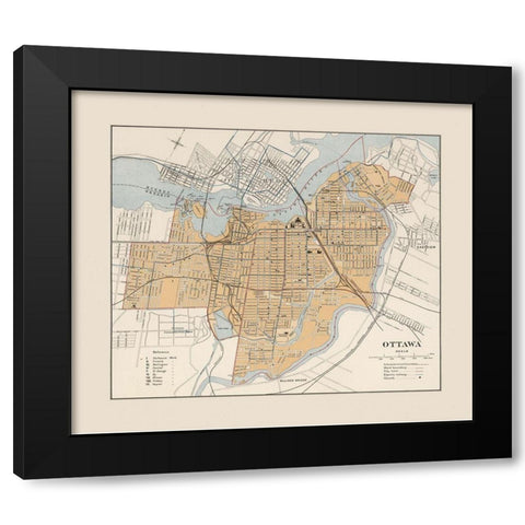Ottawa Canada - Chalifour 1915 Black Modern Wood Framed Art Print by Chalifour